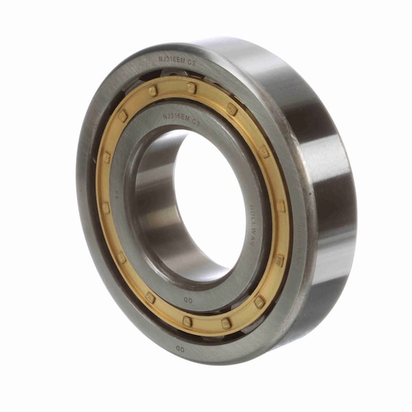 Rollway Cylindrical Bearing - Caged Roller - Straight Bore - Unsealed NJ 316 EM C3 - main